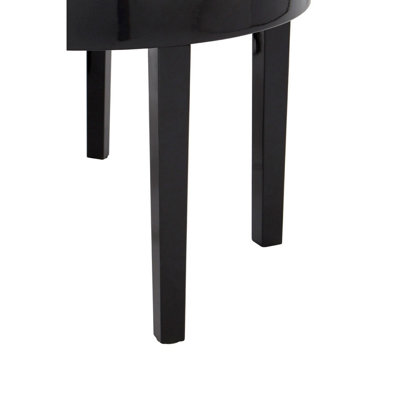 Interiors by Premier Black Set of 3 Nesting Tables, Glossy Finish Nesting Table with Square Legs, Coffee Tables for Living Room