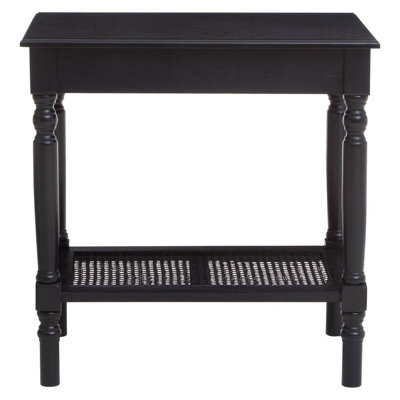 Interiors by Premier Black Side Table, Night Stand End Table with Bottom Shelf, Bedside Night Table for Home