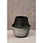 Interiors by Premier Black / Silver Small Seagrass Basket