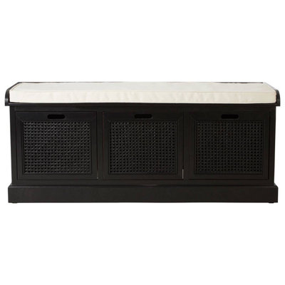 Interiors by Premier Black Storage Bench With 3 Drawers Ottoman