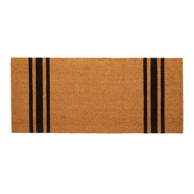 Interiors by Premier Black Stripe Extra Large Doormat DIY at B&Q