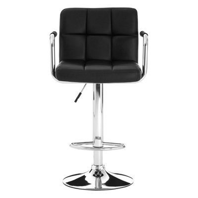 Interiors by Premier Black Velvet Bar Chair, Comfortable Seating Breakfast Bar Chair, Footrest Living Bar Chair Kitchen