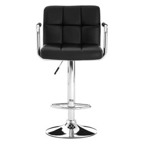 Interiors by Premier Black Velvet Bar Chair, Comfortable Seating Breakfast Bar Chair, Footrest Living Bar Chair Kitchen