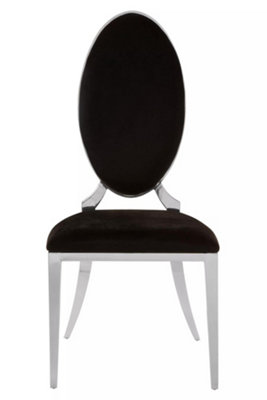 Interiors by Premier Black Velvet Chair, Backrest Velvet Office Chair, Easy to Assemble Dining Chair, Comfy Lounge Chair