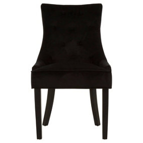 Interiors by Premier Black Velvet Chair, Enchanting Sleep Chair, Easy to Assemble Borg Chair, Comfy Dining Chair