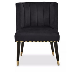 Interiors by Premier Black Velvet Chair for Living Room, Chair with Velvet Upholstery, Dining Chair for Lounge, Dinner, Home