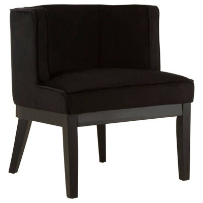 Interiors by Premier Black Velvet Chair, Supportive Backrest Lounge Chair, Velvet Accent Chair, Space-Saving