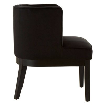 Interiors by Premier Black Velvet Chair, Supportive Backrest Lounge Chair, Velvet Accent Chair, Space-Saving