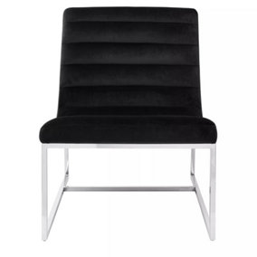 Interiors by Premier Black Velvet Cocktail Chair, Easy to Adjust Comfy Chair, Effortless Cleaning Ocassional Accent Chair