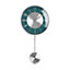 Interiors by Premier Blue and Silver Metal Pendulum Wall Clock