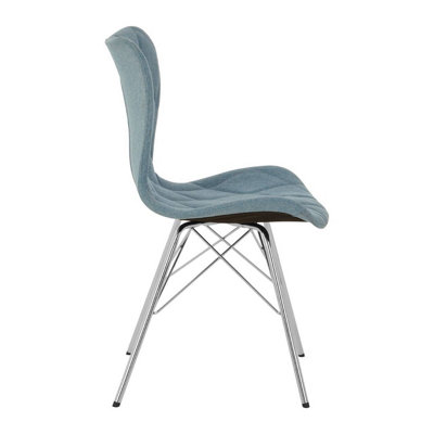Interiors by Premier Blue Dining Chair, Backrest Dining Chair, Space-Saving Office Desk Chair, Easy to Clean Dining Chair