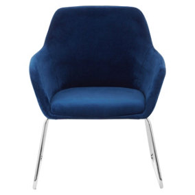 Interiors by Premier Blue Fabric Chair, Easy Care Armchair, Arm and Backrest Chair for Living Room, Space-Sufficient Lounge Room