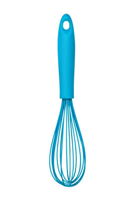 Interiors by Premier Blue Pink Silicone Whisk, Non-Stick, Heat-Resistant to 240degrees, Ergonomic Handle with Hanging Loop