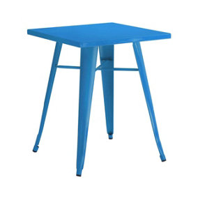 Interiors by Premier Blue Powder Coated Metal Cubic Table