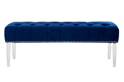 Interiors by Premier Blue Velvet Bench