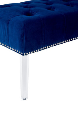Interiors by Premier Blue Velvet Bench