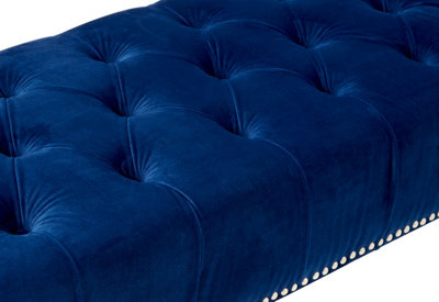 Interiors by Premier Blue Velvet Bench