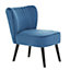 Interiors by Premier Blue Velvet Chair, Curved Back Accent chair, Easy to Assemble Borg Chair, Comfy Office Chair