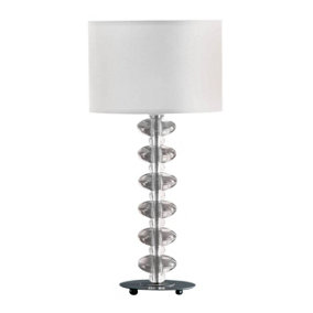 Interiors by Premier Bobble White Fabric Shade Lamp