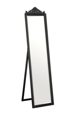 Interiors by Premier Boudoir Floorstanding Mirror with Matt Black Finish