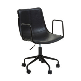 Interiors by Premier Branson Black Leather Home Office Chair