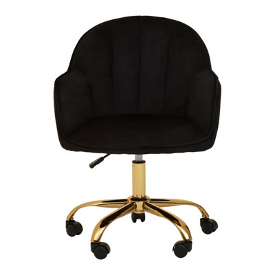 Black office store chair gold legs