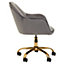 Interiors by Premier Brent Grey Velvet And Gold Base Home Office Chair