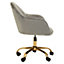 Interiors by Premier Brent Grey Velvet And Gold Home Office Chair