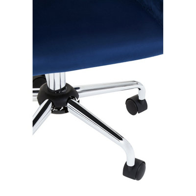 Interiors by Premier Brent Navy Velvet And Chrome Base Home Office Chair