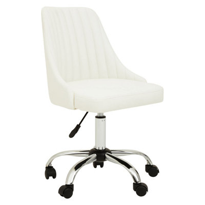 Interiors By Premier Brent Off White Leather Effect Home Office Chair   Interiors By Premier Brent Off White Leather Effect Home Office Chair~5018705947532 01c MP