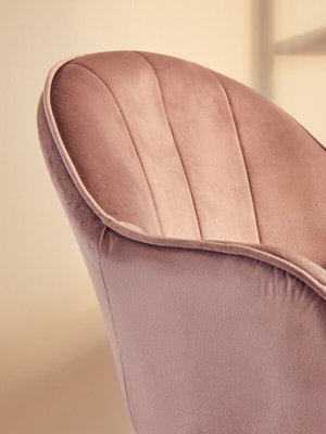 Interiors by Premier Brent Pink Velvet And Gold Home Office Chair