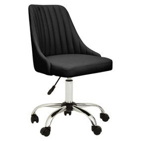 Interiors by Premier Brent Ribbed Black And Chrome Home Office Chair