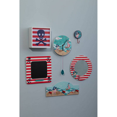 Interiors by Premier Bright Pirate Mirror, Cheerful Child Bedroom Mirror, Versatile Colourful Round Pirate Mirror For Washroom