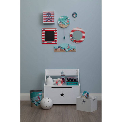 Interiors by Premier Bright Pirate Mirror, Cheerful Child Bedroom Mirror, Versatile Colourful Round Pirate Mirror For Washroom