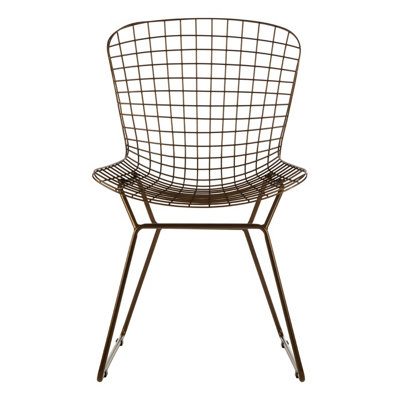 Interiors by Premier Bronze Metal Grid Frame Wire Chair, Comfortable Seating Garden Wire Chair, Easy Cleaning Wire Frame