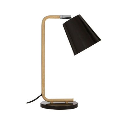 Interiors by Premier Bruin Black Wood / Metal Table Lamp DIY at B&Q