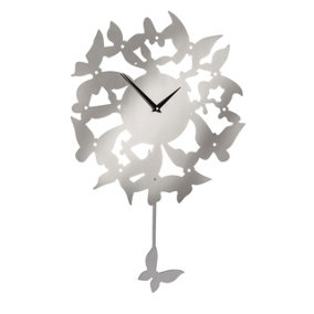 Interiors by Premier Butterflies Stainless Steel Wall Clock