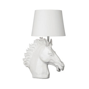 Interiors by Premier Caballo White Polyresin Table Lamp