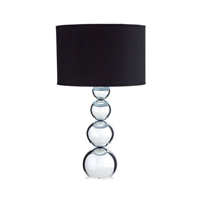 Interiors by Premier Cameo Touch Black Fabric Shade Table Lamp