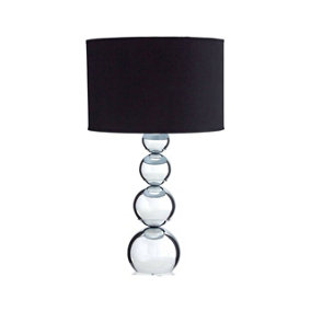 Interiors by Premier Cameo Touch Black Fabric Shade Table Lamp