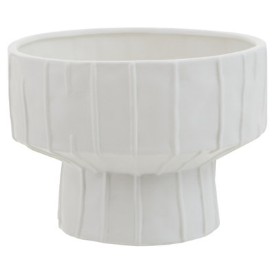 Interiors by Premier Ceramic White Vase, Versatile Pottery Vase, Compact And Lightweight Ceramic Vase For Artificial Flowers
