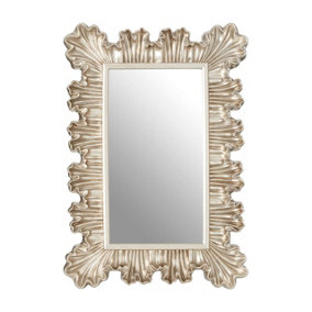 Interiors by Premier Champagne Finish Clamshell Design Wall Mirror