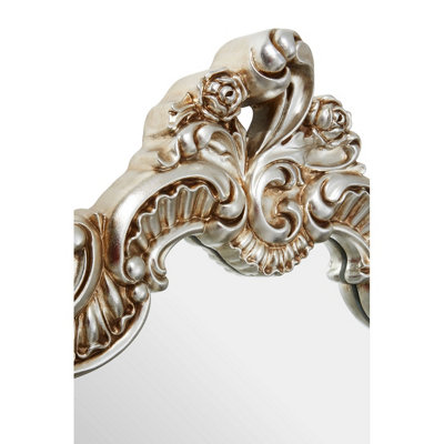 Interiors by Premier Champagne Finish Rose Crest Wall Mirror
