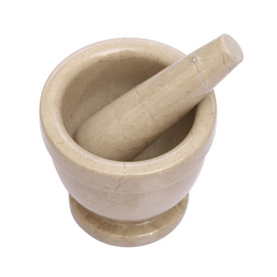 Interiors by Premier Champagne Marble Mortar & Pestle