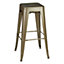 Interiors by Premier Champagne Powder Coated Metal Cubic Stool