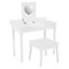 Interiors by Premier Childrens Dressing Table and Chair, Crisp White Dressing Table with Mirror, Body Posture Vanity Chair