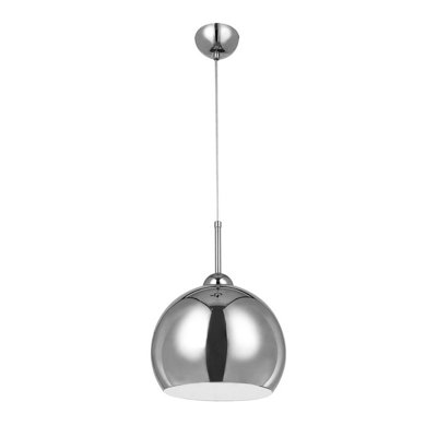 Interiors by Premier Chrome and White Inside Pendant Light