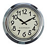 Interiors by Premier Chrome Finish and Metal Dual Rim Wall Clock
