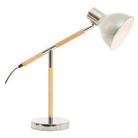 Interiors by Premier Chrome Finish Table Lamp, Adjustable Height Lamp, Easy-to-Use Chrome Table Lamp, Focused Office Lamp