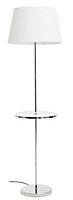 Interiors by Premier Chrome Finish Tapered Table Lamp, Easy-to-Use Switch Besides Lamp, Space-Saver Lounge Room Lamp